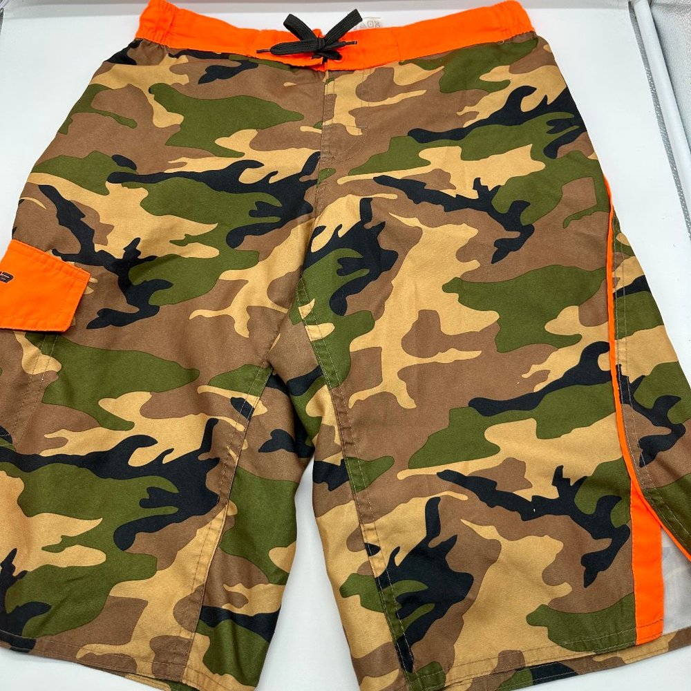 Boys Laguna Camo Swim Trunks Large Lg 14